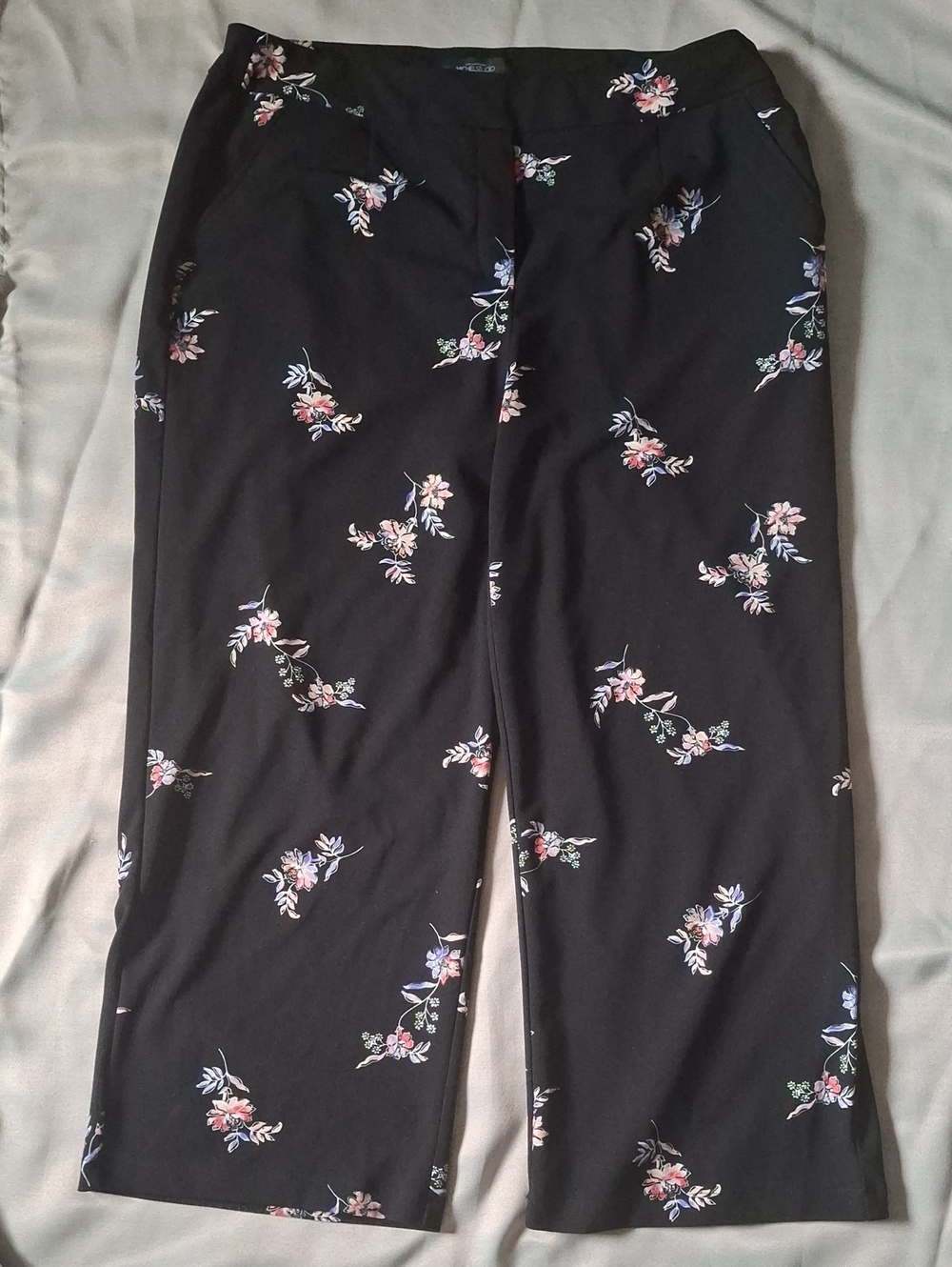 Michel Studio Floral Wide Leg Dress Pants Plus Size 18 High Rise